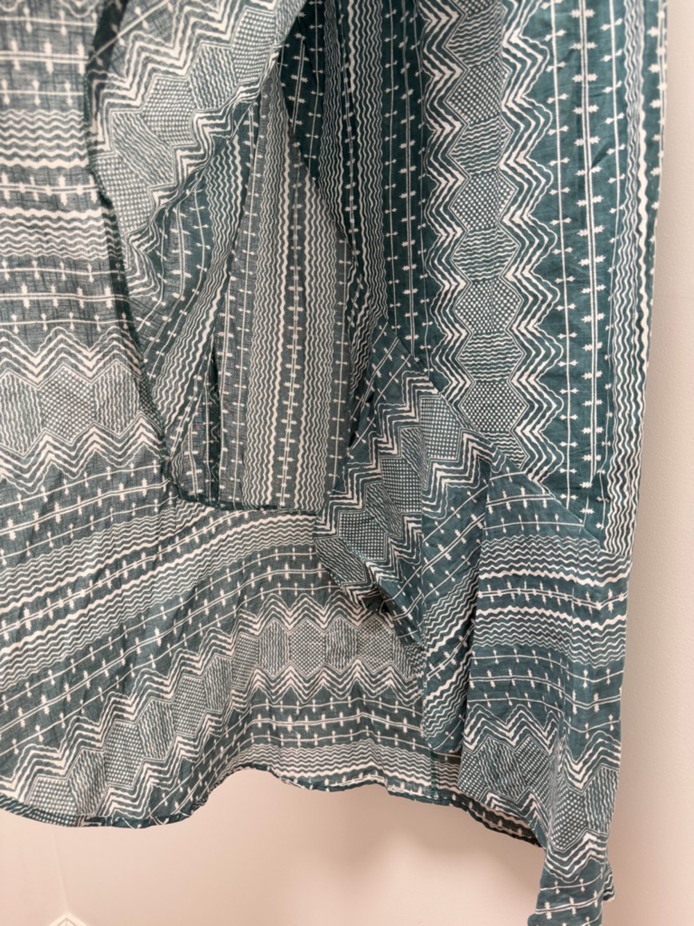 Julia Amory Ruffled Green Geometric Midi Skirt Size X-Small - Picture 4 of 9